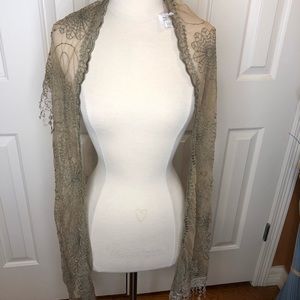 Scarf w/ Embroidered Trim